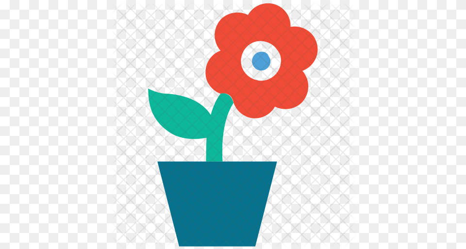 Flower Pot Icon Of Flat Style Flowerpot, Plant, Potted Plant, Ping Pong, Ping Pong Paddle Free Png