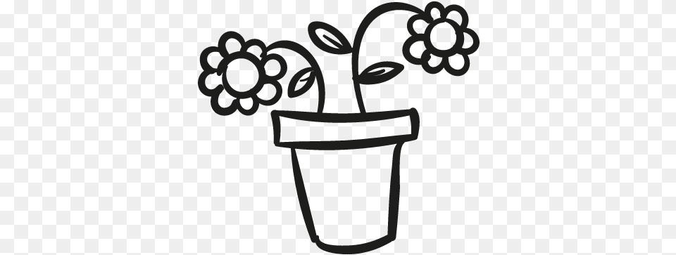 Flower Pot Vector Outline Of Pot With Flowers, Jar, Stencil, Plant, Potted Plant Png