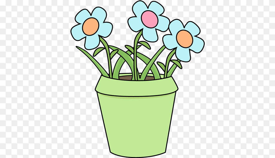 Flower Pot With Blue Flowers Clip Art Flower Pot With Blue Pot With Flower Clip Art, Plant, Potted Plant, Jar, Pottery Png Image