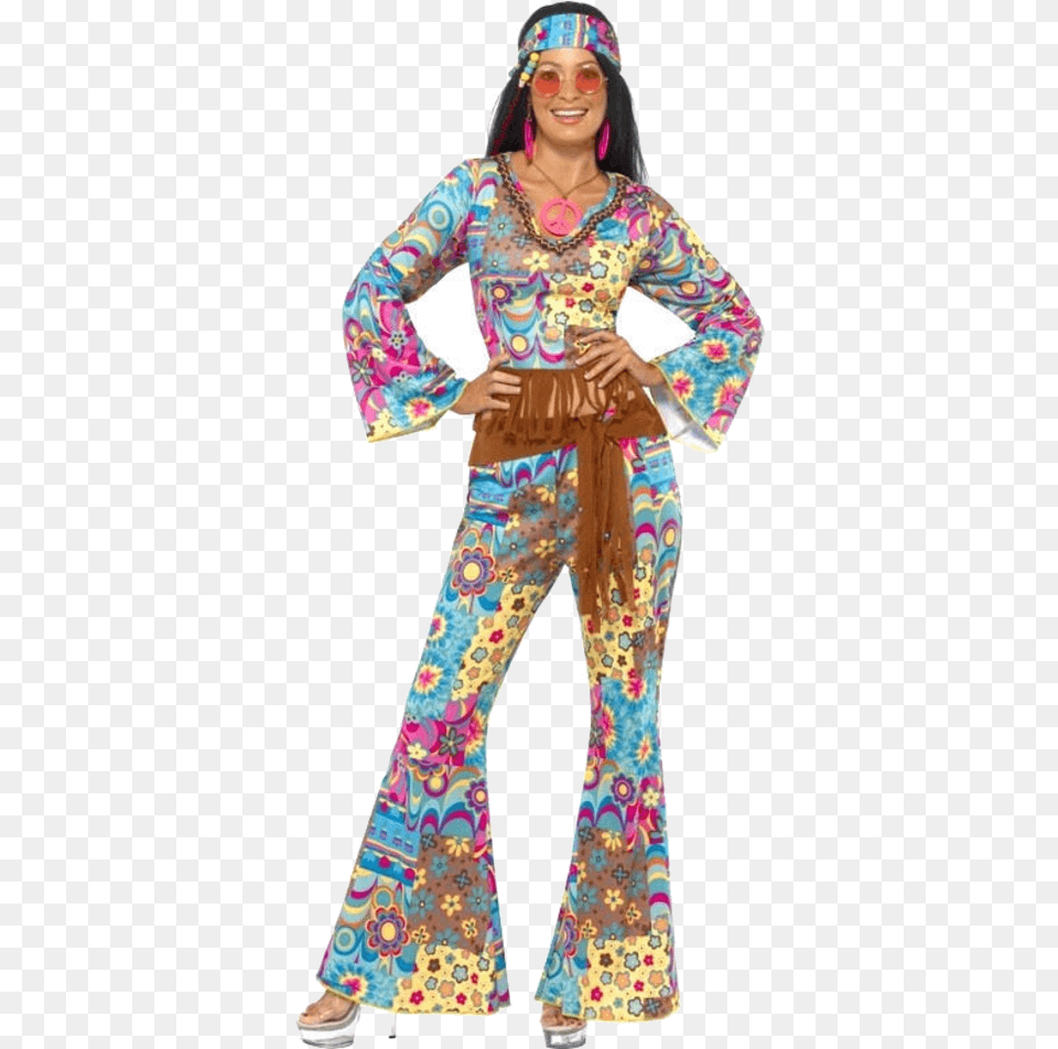 Flower Power Costume, Hippie, Person, Adult, Female Free Transparent Png