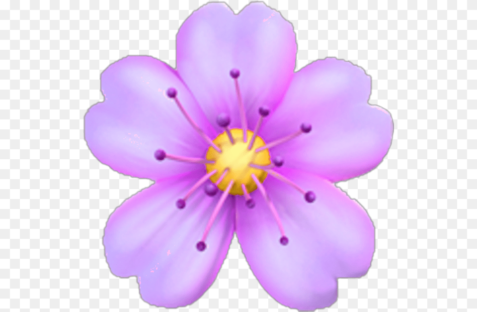 Flower Purple Emoji Flower Emoji, Anemone, Anther, Geranium, Petal Png