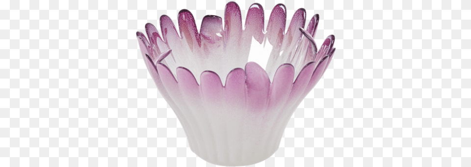 Flower Shape Glass Candle Holder Dark Lavender By Rice Dk Muffin, Petal, Plant, Crystal, Pottery Free Transparent Png