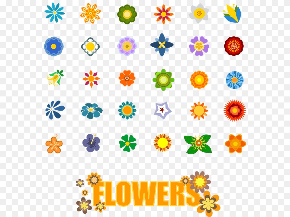 Flower Shapes Elements Symbols Nature Icons Quyn S D Thng, Pattern Free Png