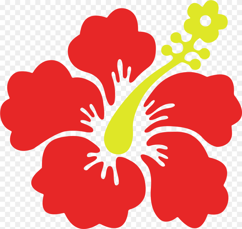 Flower Shoeblackplant Hawaiian Hibiscus Sticker Clip Hawaiian Tropical Flowers Clip Art, Plant Free Png Download