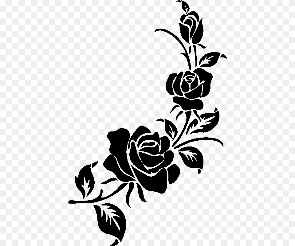 Flower Silhouette, Gray Png