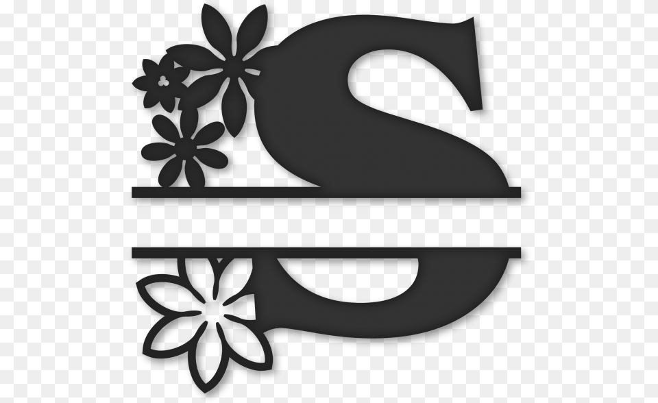 Flower Split Monogram S Monogram Split G, Stencil, Symbol, Text Png Image