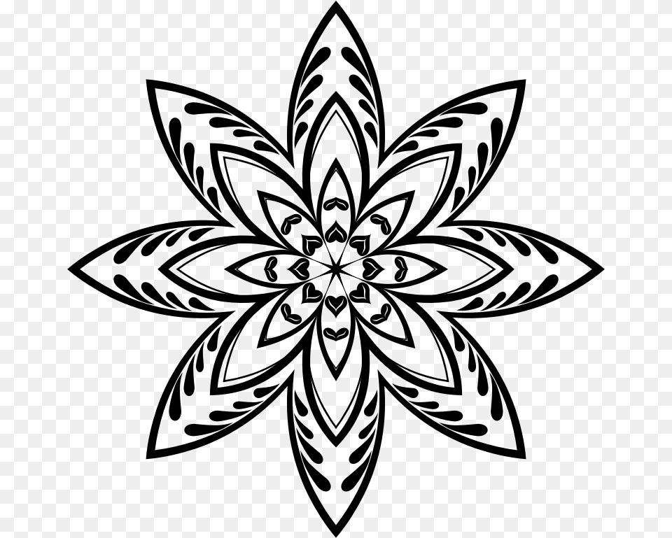 Flower Star, Gray Free Png Download