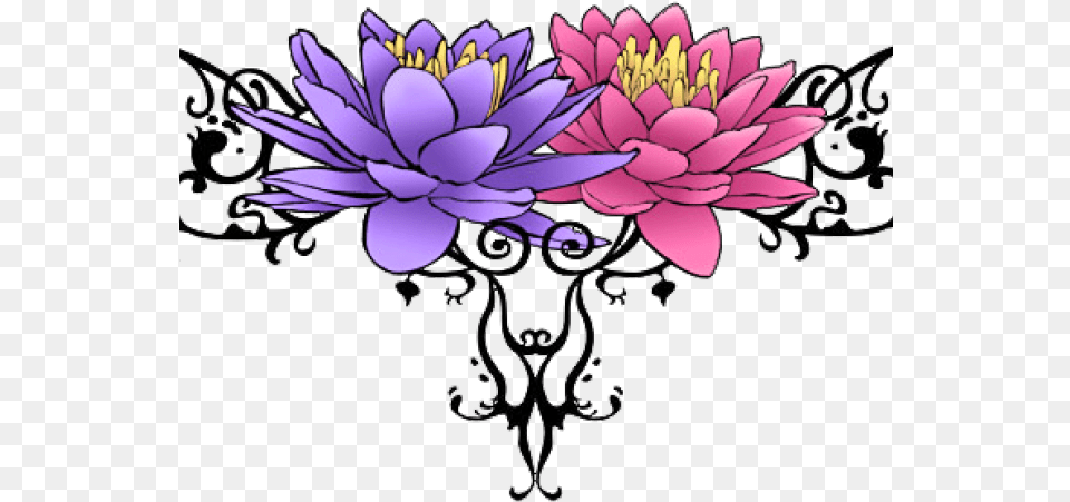 Flower Tattoo Images Tattoo Color Transparente, Purple, Plant, Dahlia, Daisy Free Transparent Png