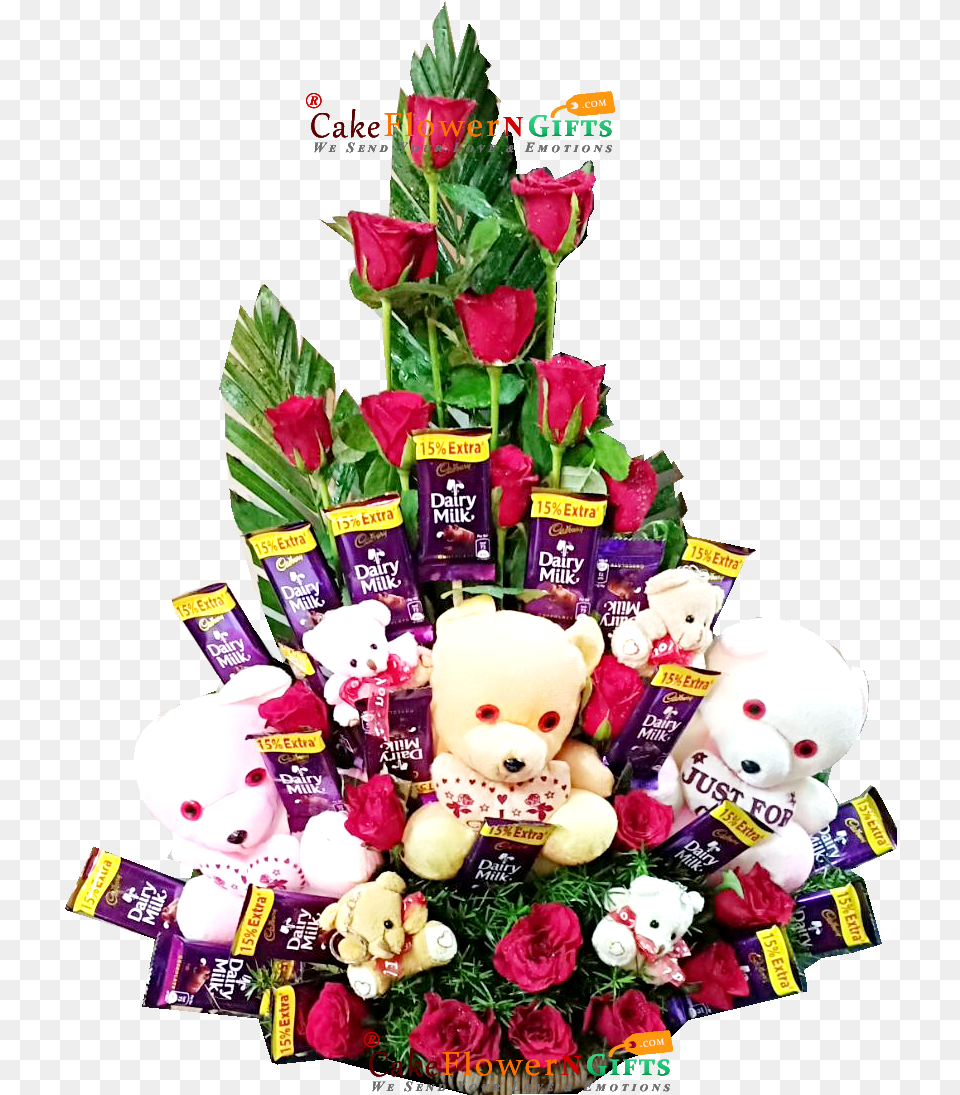 Flower Teddy Chocolate Bouquet Cakeflowerngiftscom Chocolate Bouquet, Flower Arrangement, Plant, Flower Bouquet, Teddy Bear Png