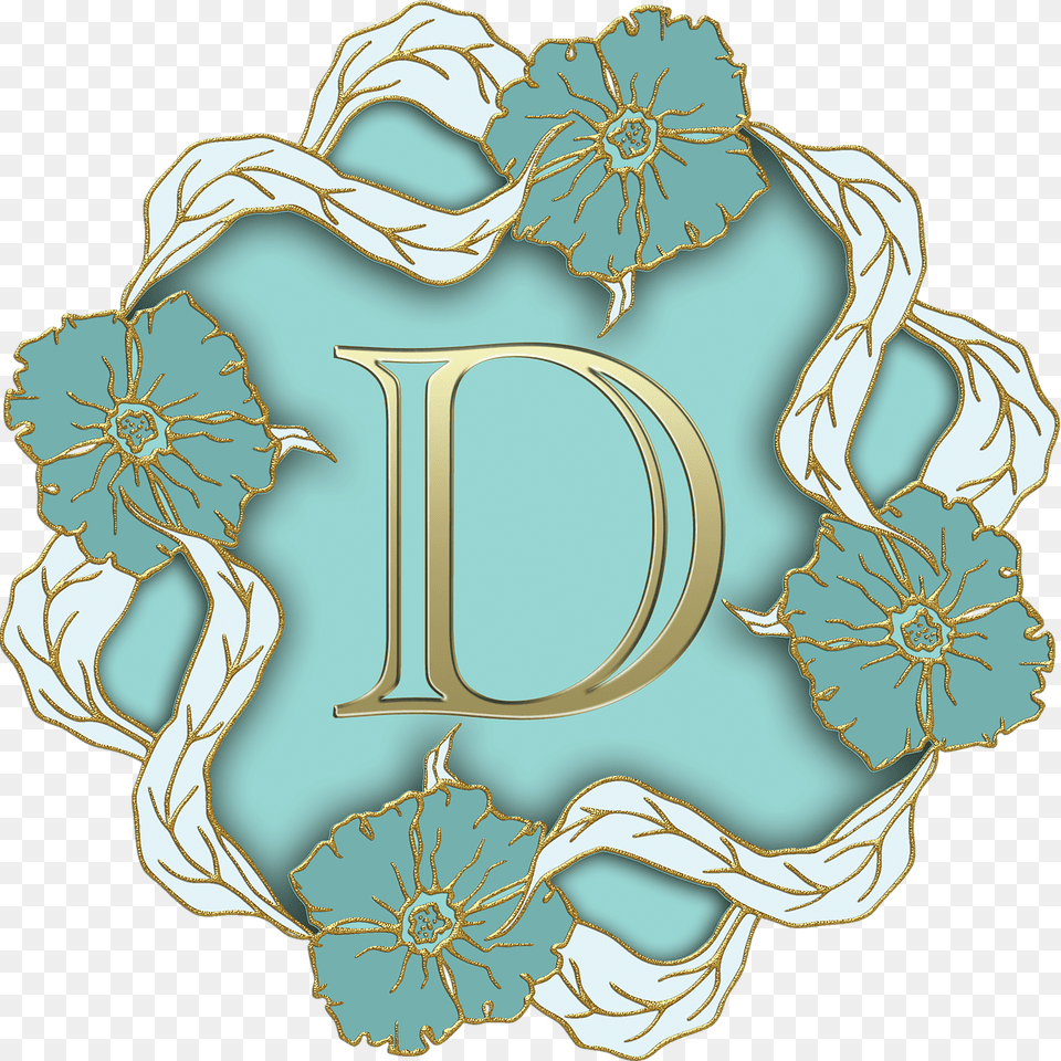 Flower Theme Capital Letter D, Art, Graphics, Herbal, Herbs Free Png