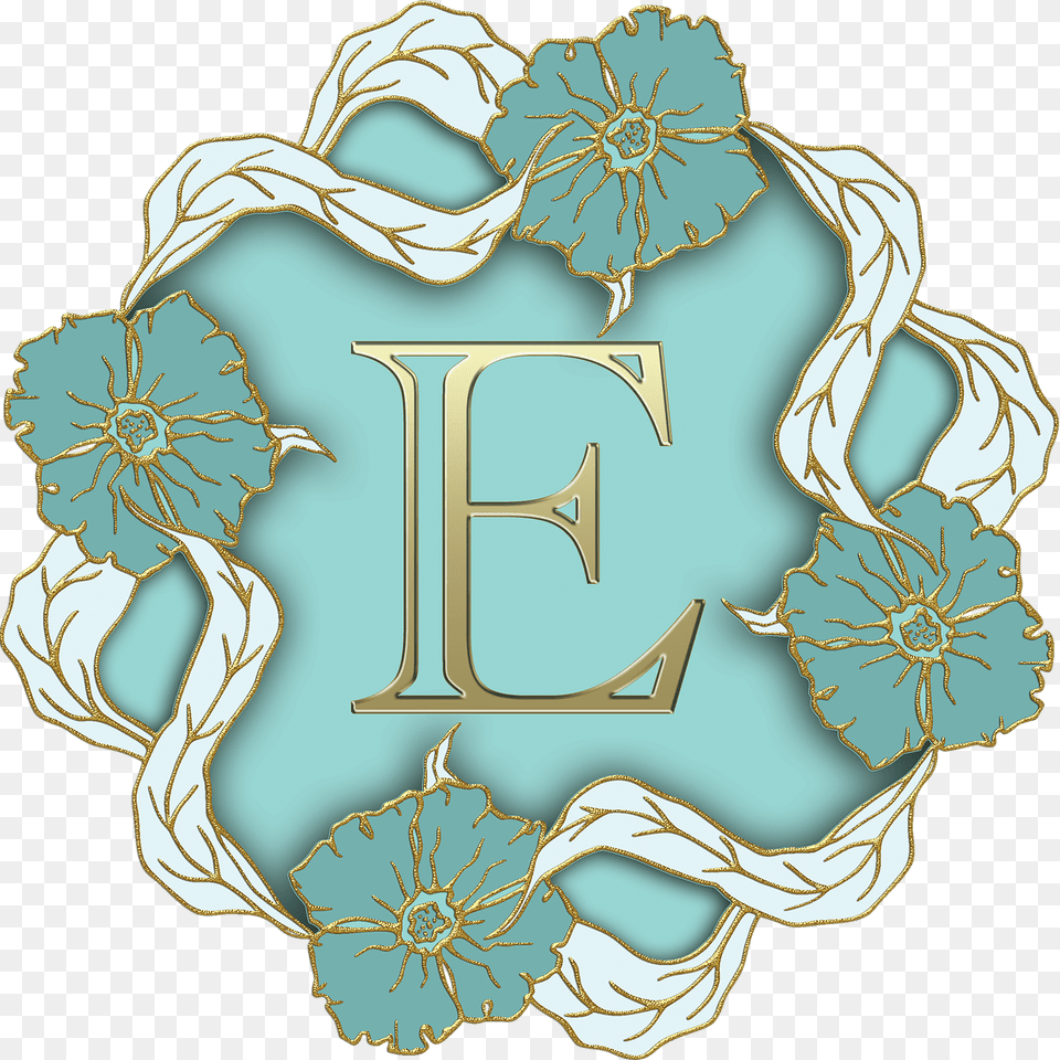 Flower Theme Capital Letter E, Pattern, Art, Graphics, Text Free Png Download