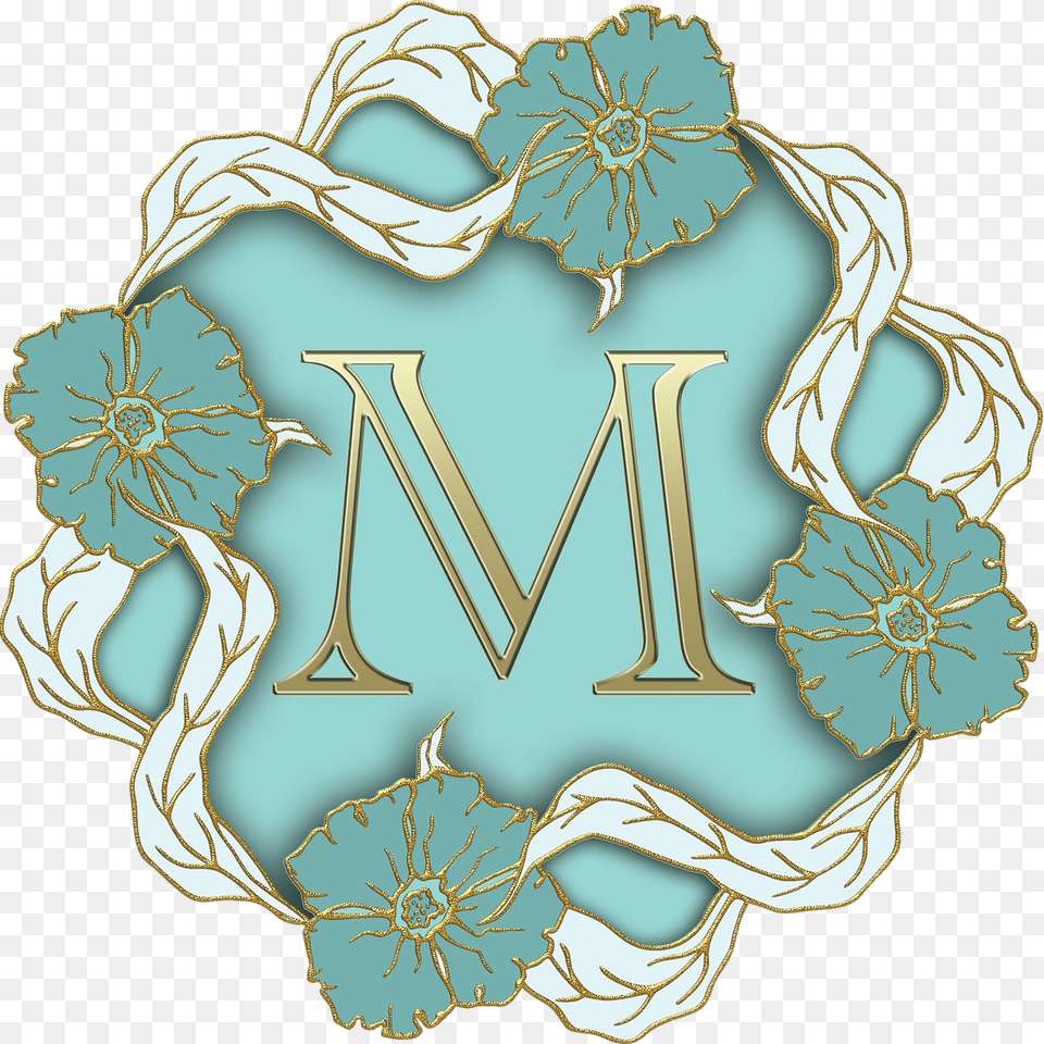 Flower Theme Capital Letter M, Pattern, Herbal, Herbs, Plant Free Png