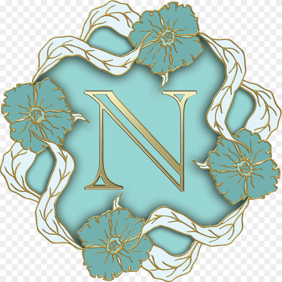Flower Theme Capital Letter N, Pattern, Herbal, Herbs, Plant Png Image