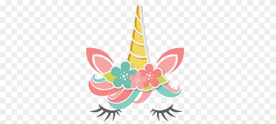 Flower Unicorn Scrapbook Cute Clipart, Clothing, Hat, Party Hat, Cream Free Png Download