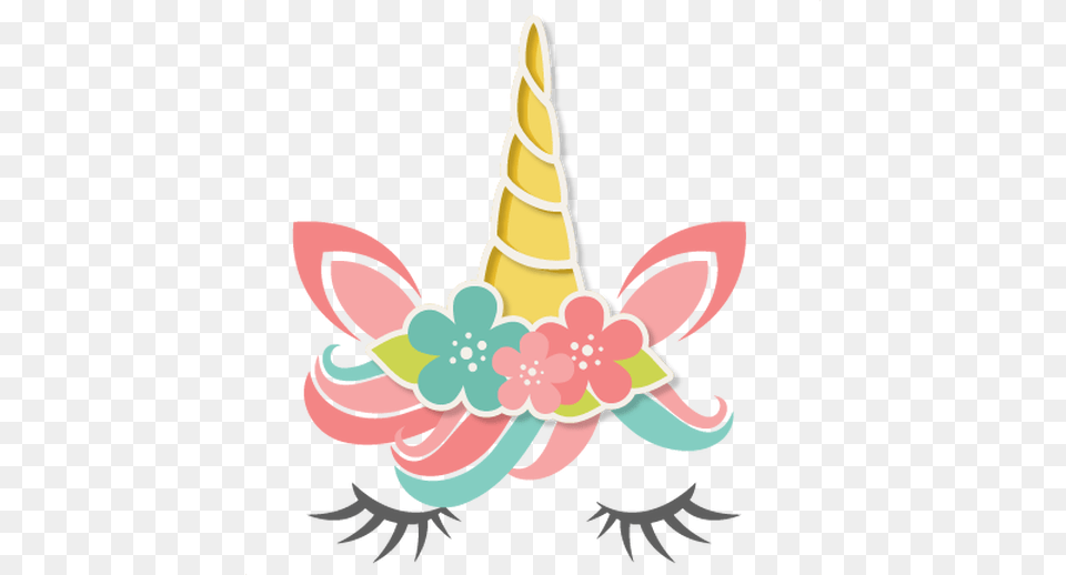 Flower Unicorn Svg Scrapbook Cut File Cute Clipart Files For Unicorn Horn And Ears, Clothing, Hat, Cream, Dessert Free Png Download