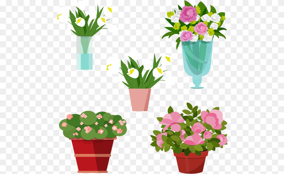 Flower Vase Collection Vector Flowers Floral Flower Vase Clipart Hd, Plant, Potted Plant, Jar, Pottery Free Png Download