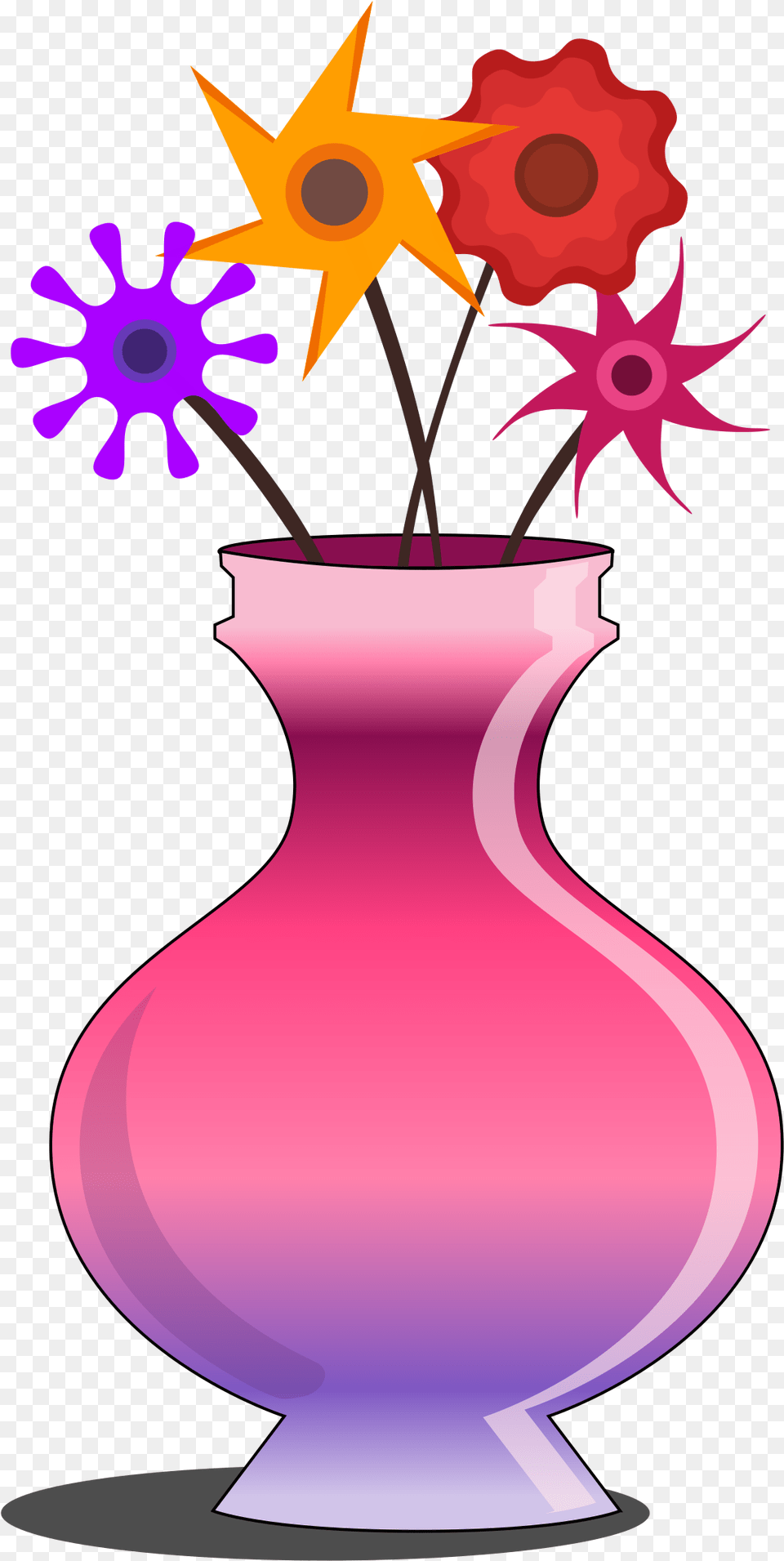 Flower Vase Pink With Flowers Clip Arts Vase Clipart, Jar, Plant, Planter, Potted Plant Png Image