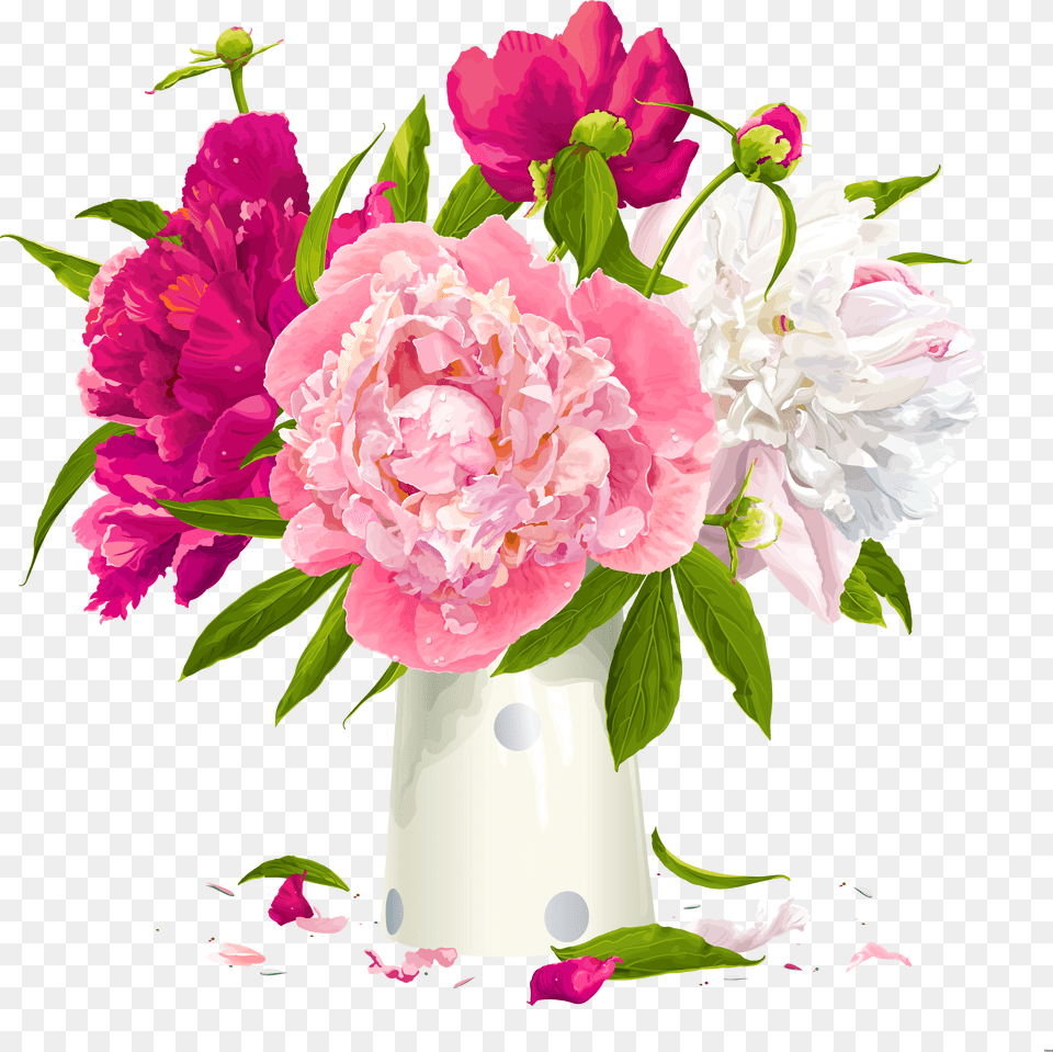 Flower Vases With Flowers Clipart Group Vase Of Flowers Clipart, Flower Arrangement, Flower Bouquet, Plant, Peony Free Png Download