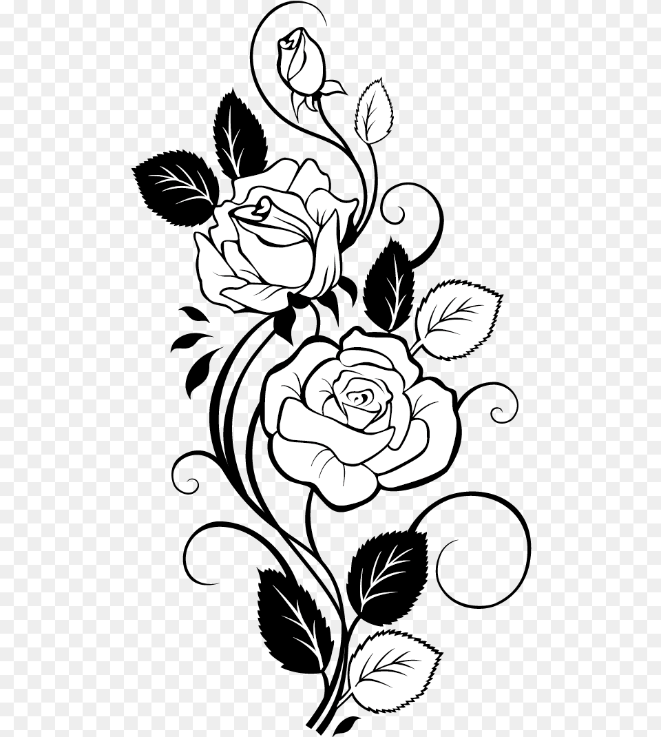 Flower Vine Art Black And White Flowers, Floral Design, Graphics, Pattern, Plant Free Transparent Png