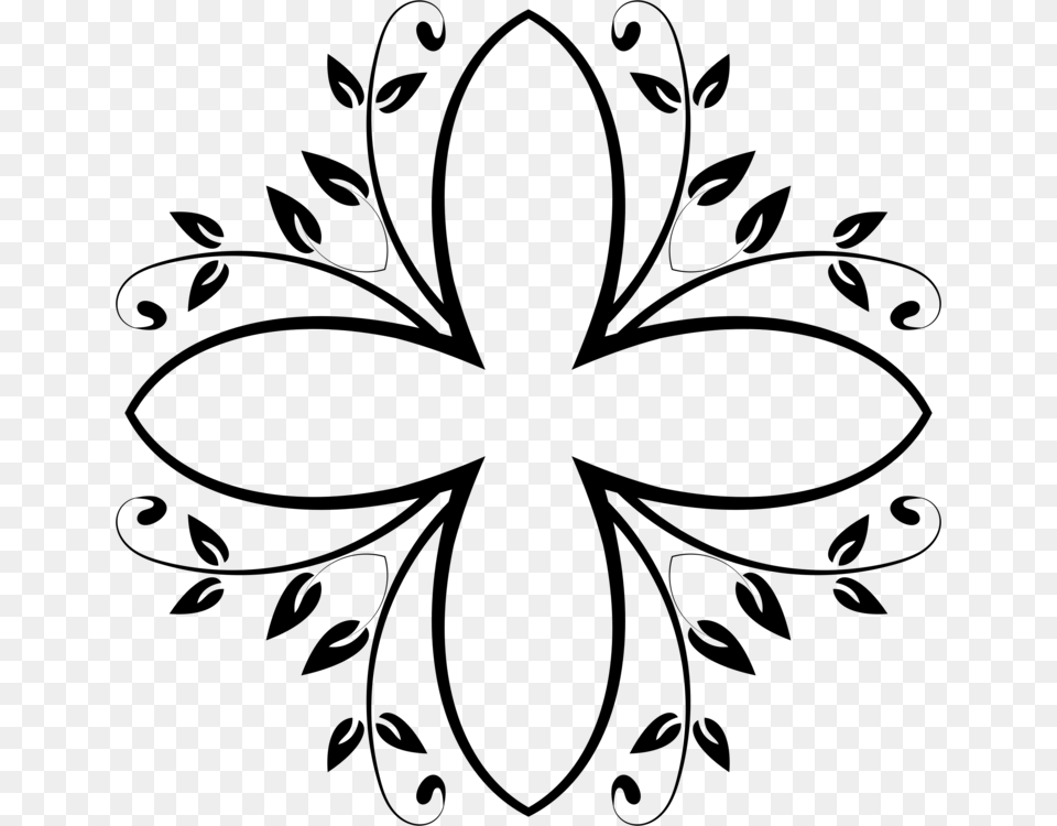 Flower Vine Floral Design Plant Stem Drawing, Gray Png