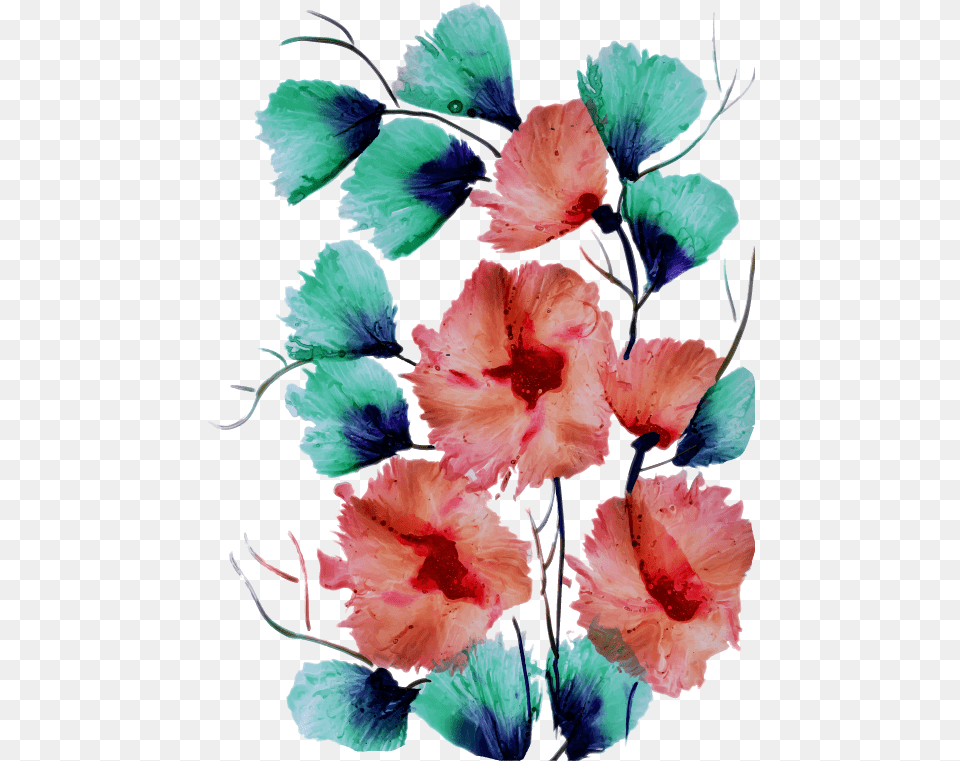 Flower Watercolor, Plant, Hibiscus Free Png Download