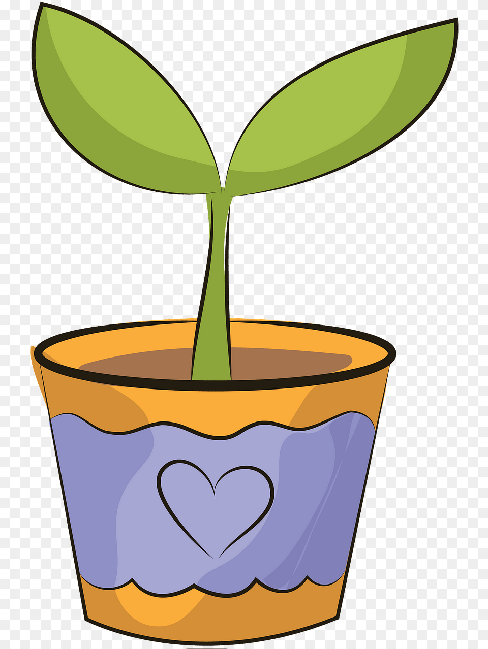 Flower Wit Pot Clipart, Leaf, Plant, Sprout Png Image