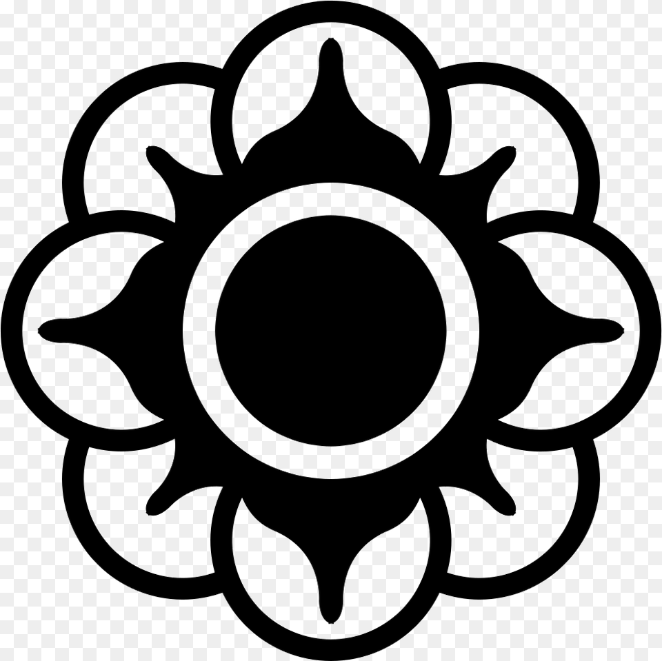 Flower With Circular Petals Variant Vector Graphics, Emblem, Symbol, Ammunition, Grenade Free Png