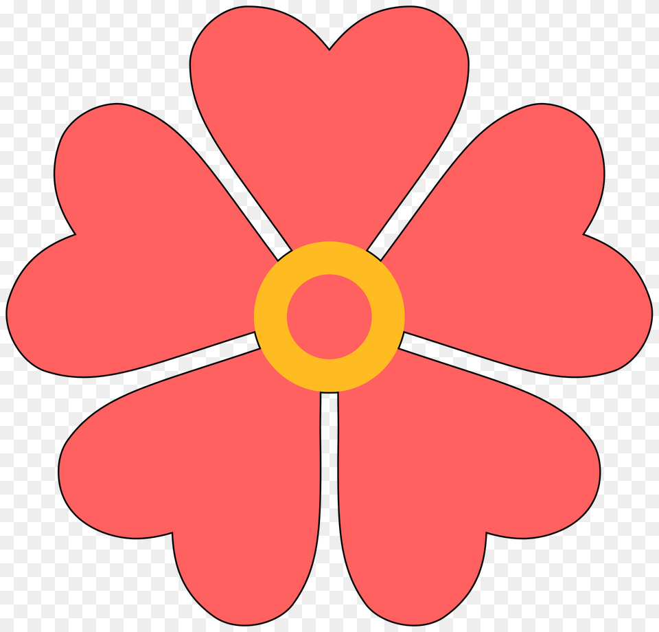 Flower With Heart Shaped Petals, Daisy, Petal, Plant, Anemone Png Image