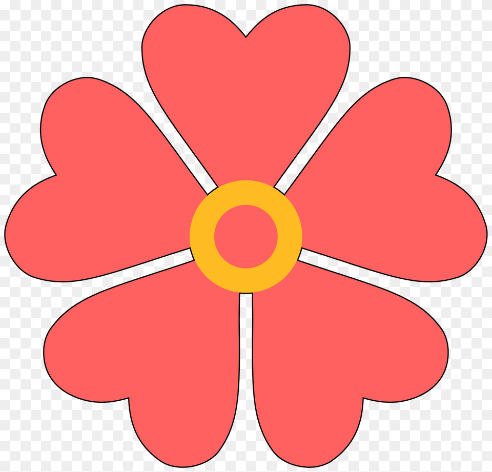 Flower With Heart Shaped Petals Clipart, Anemone, Daisy, Petal, Plant Free Transparent Png