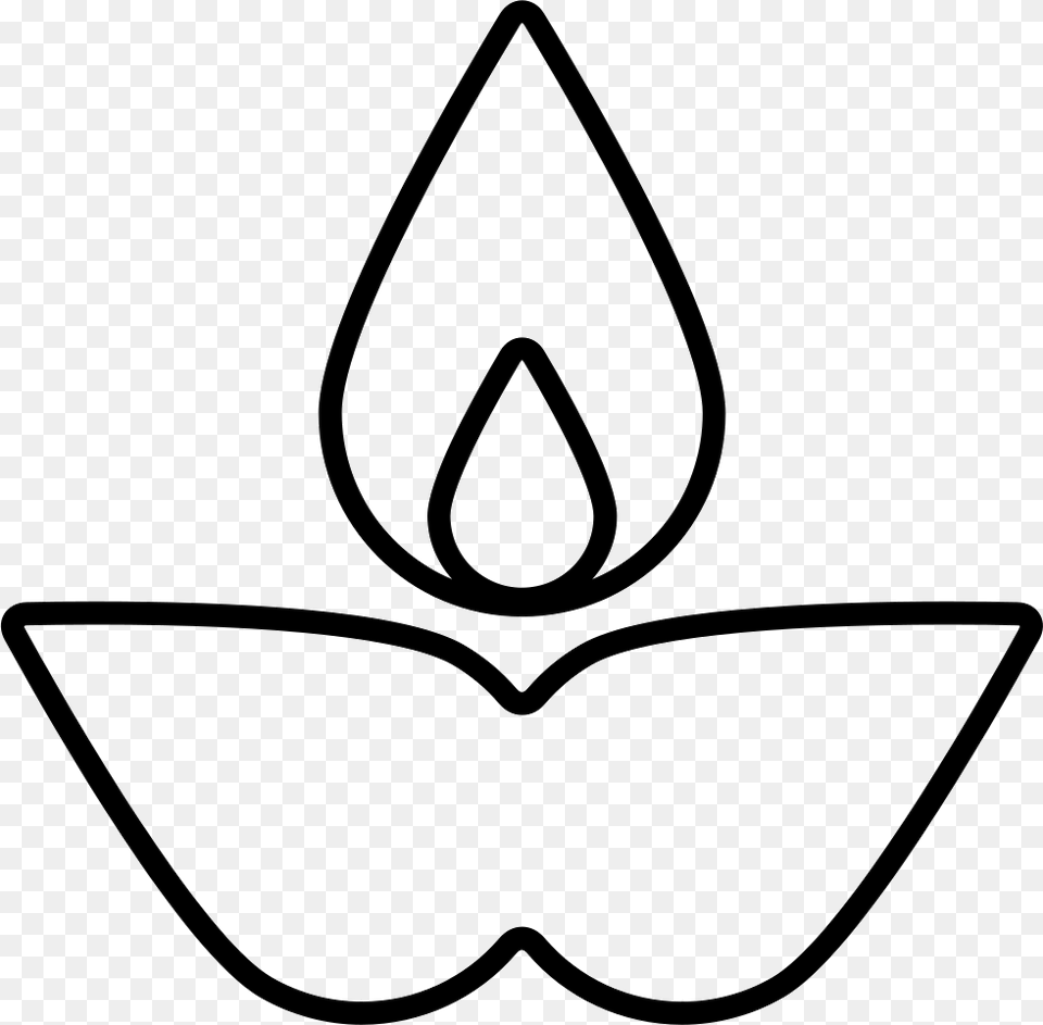 Flower With Two Petals Line Art, Stencil, Symbol Free Png