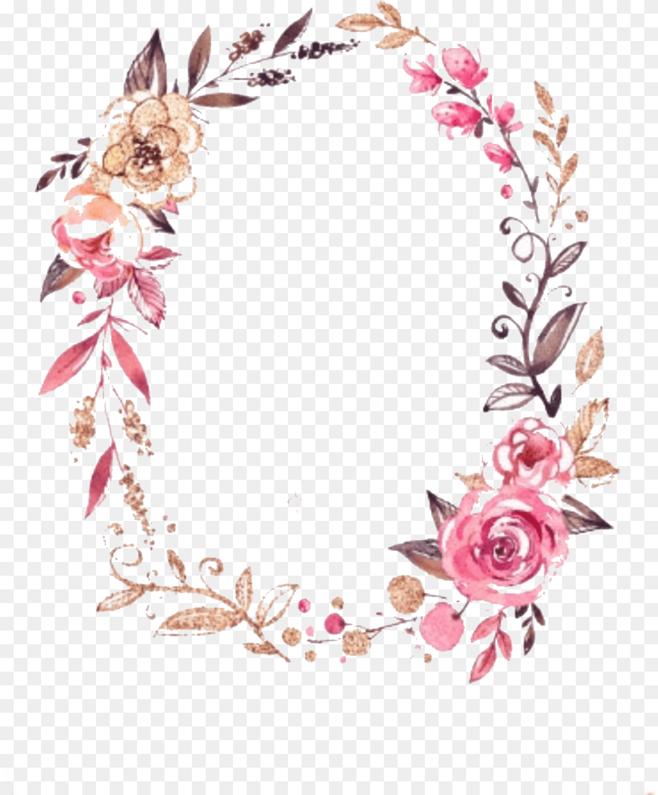 Flower Wreath Free Printable Gold Letters, Art, Floral Design, Graphics, Pattern Png Image