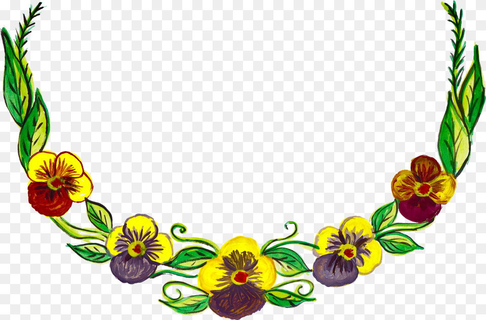 Flower Wreath Painting Flower Wreath 2, Accessories, Jewelry, Necklace, Plant Free Transparent Png