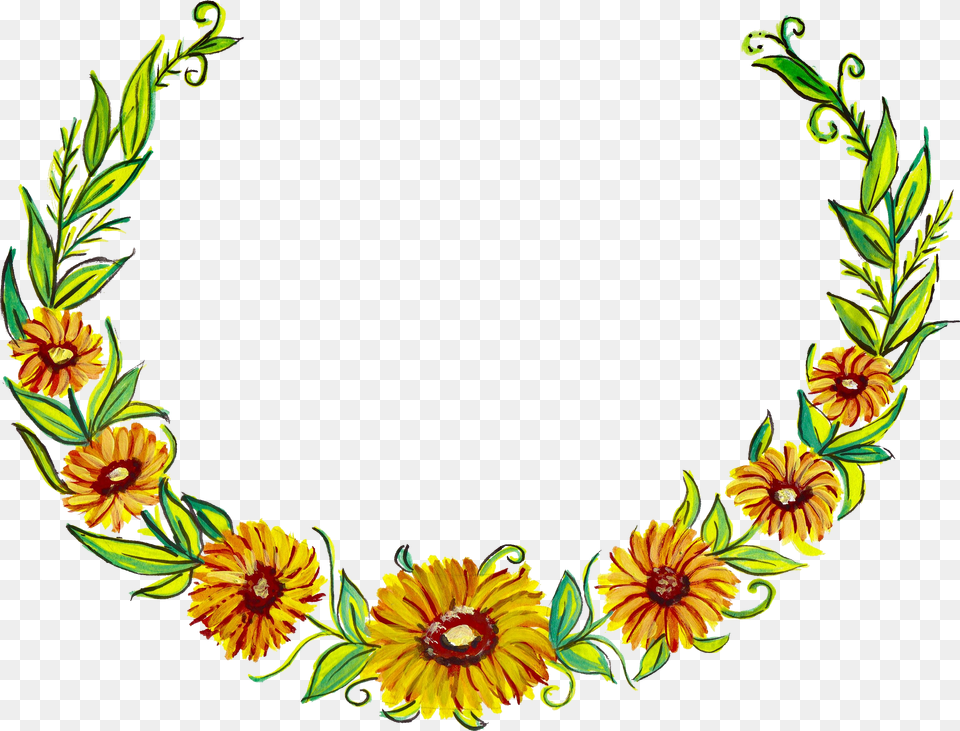 Flower Wreath Painting Transparent, Art, Floral Design, Graphics, Pattern Free Png
