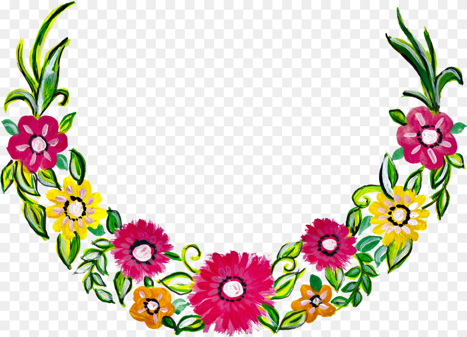Flower Wreath Painting Onlygfxcom Flower Wreath, Graphics, Art, Floral Design, Pattern Free Transparent Png