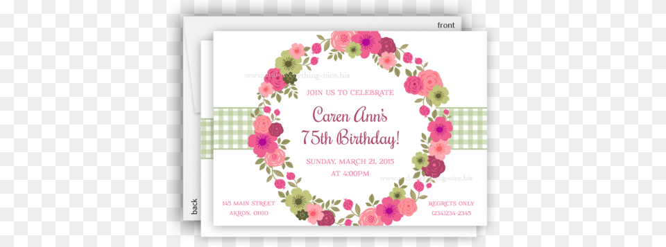 Flower Wreath Party Party Invitation Baby Shower Art, Greeting Card, Envelope, Mail, Pattern Free Transparent Png