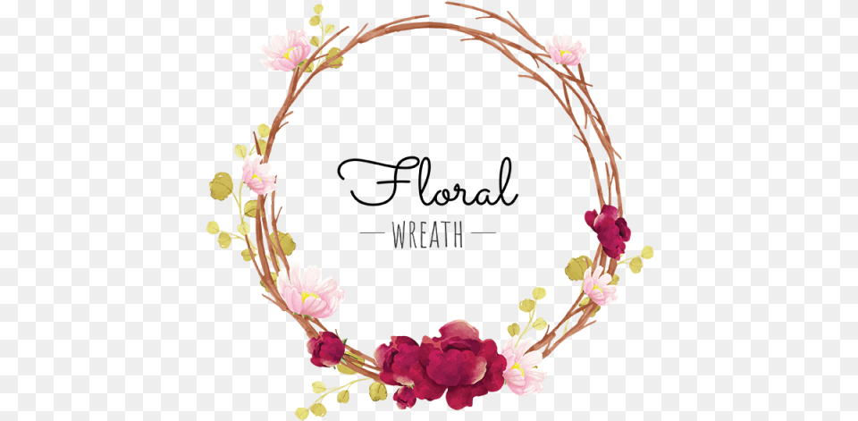 Flower Wreath Red Burgundy Blooming Transparent Flower Border Design, Plant, Flower Arrangement, Petal, Accessories Free Png