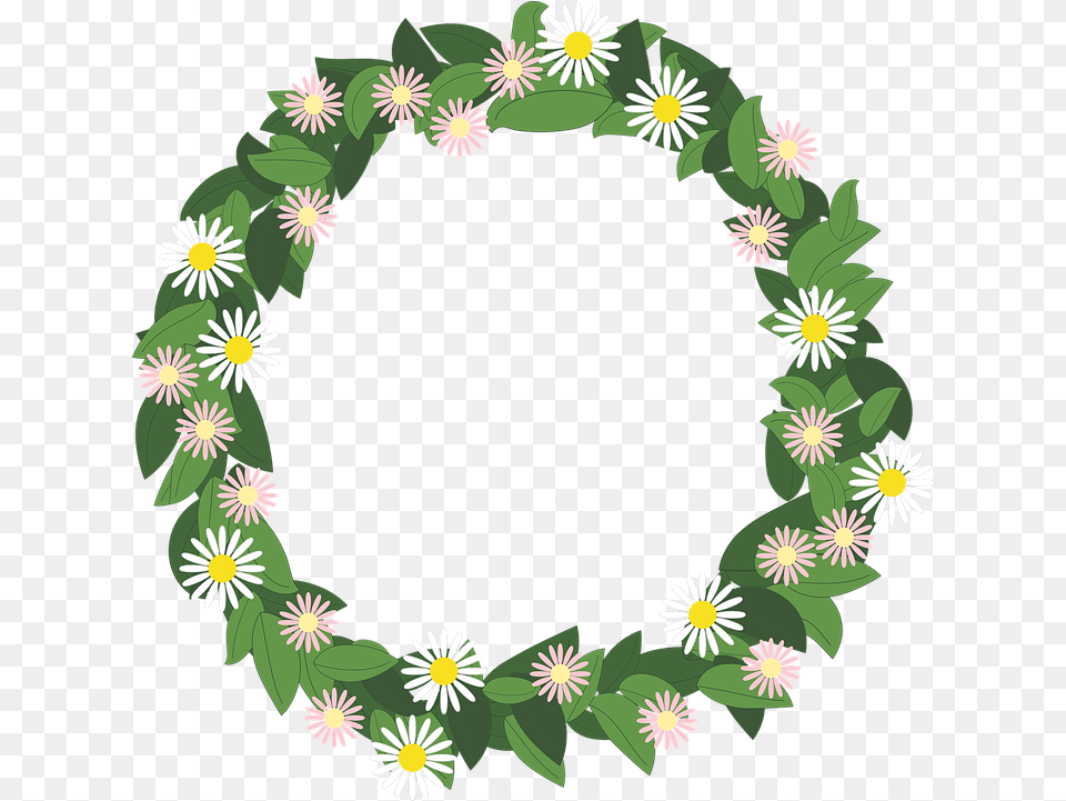 Flower Wreath Rim Prskrage Gambar Karangan Bunga, Art, Daisy, Floral Design, Graphics Free Png