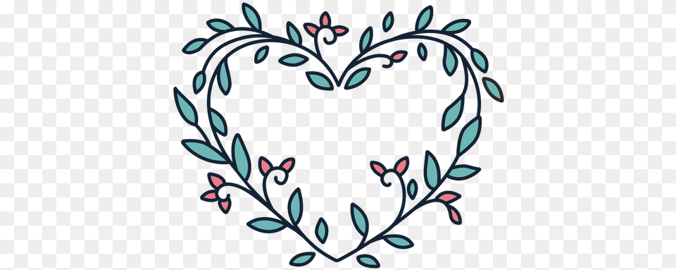 Flower Wreath Small Leaves Hand Drawn Heart, Art, Floral Design, Graphics, Pattern Free Transparent Png