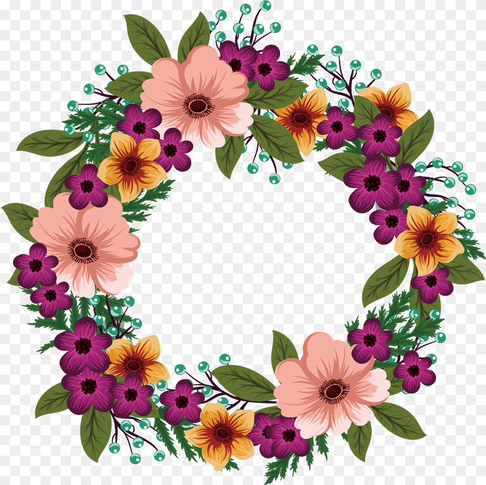 Flower Wreath Transparent For Flower Wreath Transparent, Art, Floral Design, Graphics, Pattern Free Png