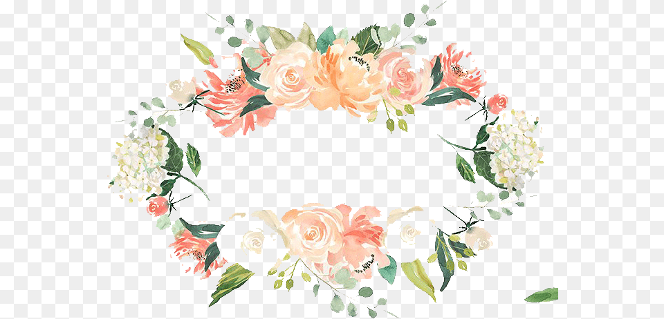 Flower Wreath Watercolor Branch Watercolor Transparent Flower Frame Border, Art, Floral Design, Graphics, Pattern Png