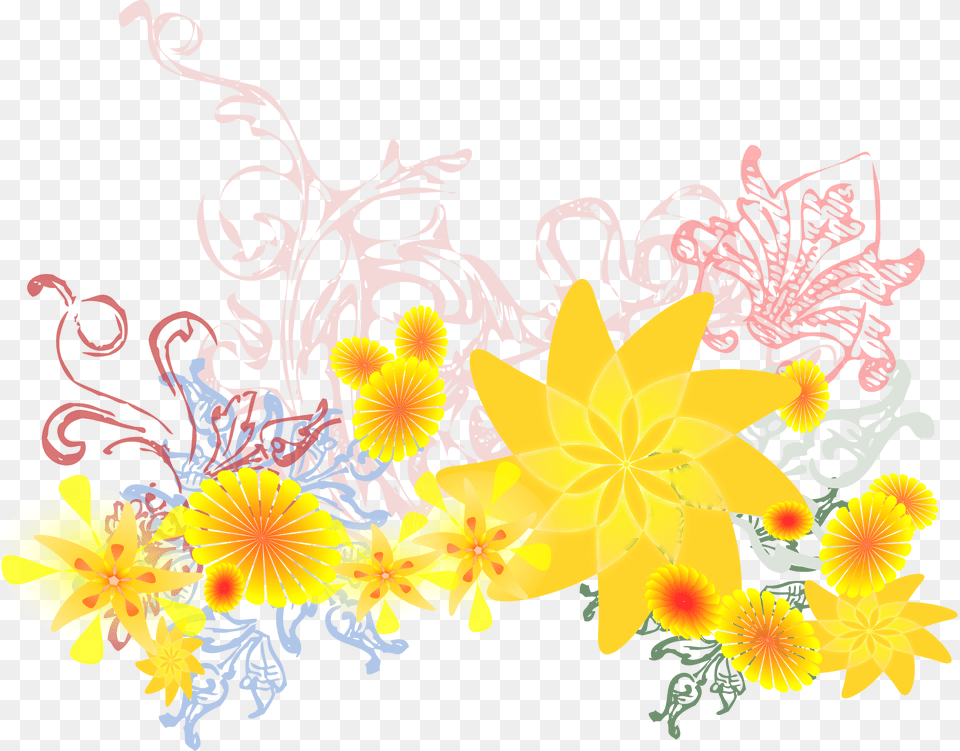 Flower Yellow Flourish Photo Bunga Kuning, Art, Floral Design, Graphics, Pattern Png Image