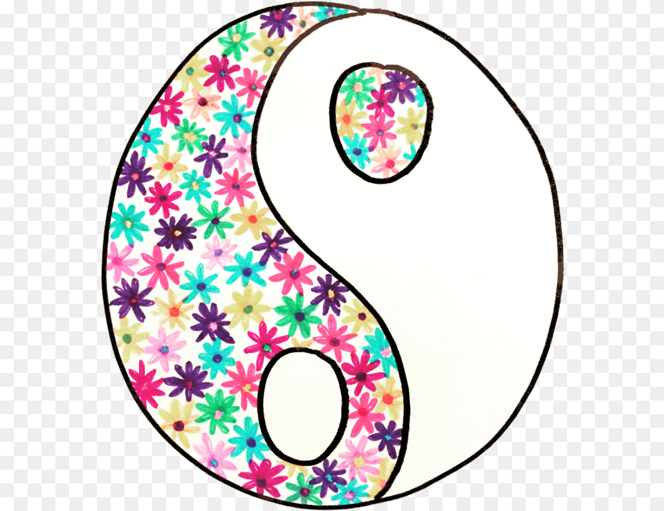 Flower Yin Yang Yin And Yang, Number, Symbol, Text, Pattern Png Image