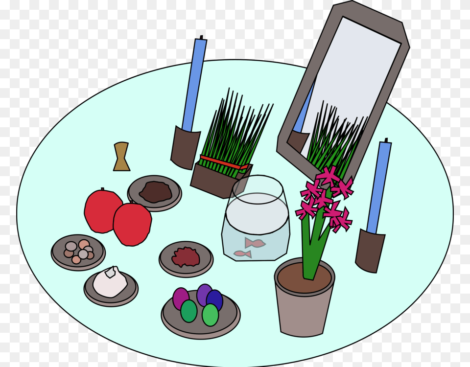 Flowerhaftsinnowruz Haft Sin Clipart, Brush, Device, Tool, Jar Free Png