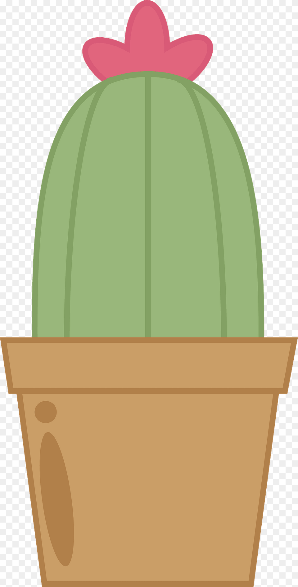 Flowering Cactus In A Brown Pot Clipart, Plant, Potted Plant Png
