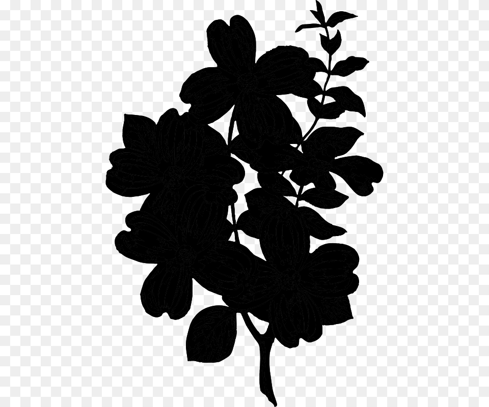Flowering Plant Silhouette Leaf Plants Plant Silhouette, Gray Free Png