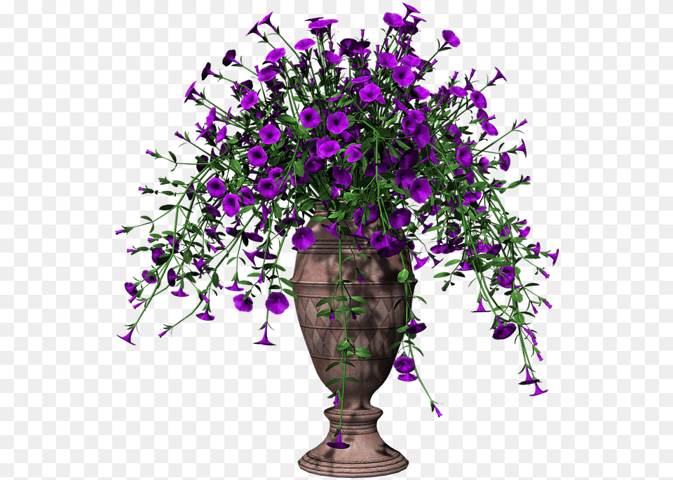 Flowerpot, Flower, Purple, Pottery, Potted Plant Free Png