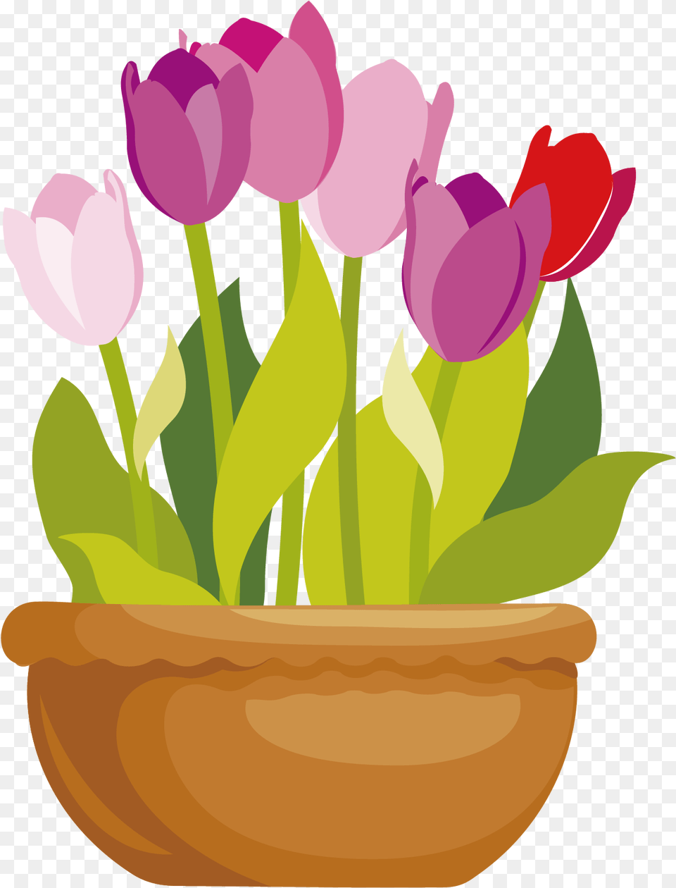 Flowerpots Clipart Pink Flower Pot Clipart, Potted Plant, Plant, Petal, Flower Arrangement Free Png Download