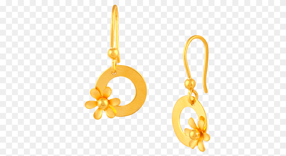 Flowers And Loops Gold Earrings, Accessories, Earring, Jewelry, Locket Png Image