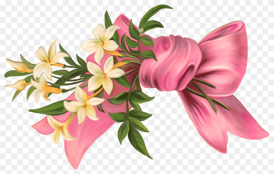 Flowers And Ribbon, Plant, Flower, Flower Arrangement, Flower Bouquet Png