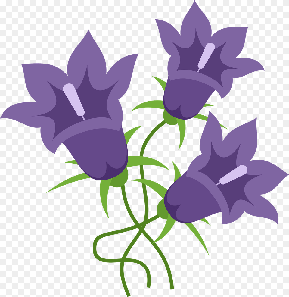Flowers Bells Clipart, Flower, Plant, Purple Png Image